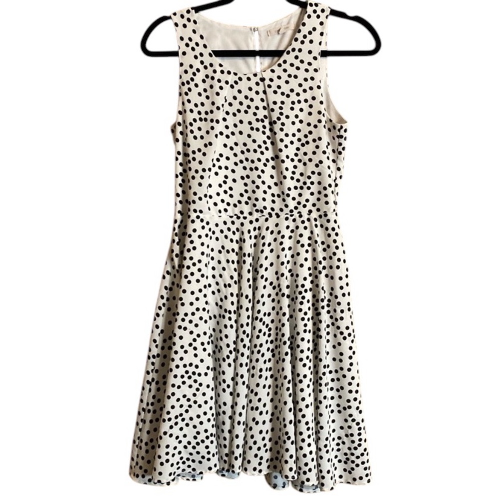 41 Hawthorn Polka Dot Swing Dress Small White Black